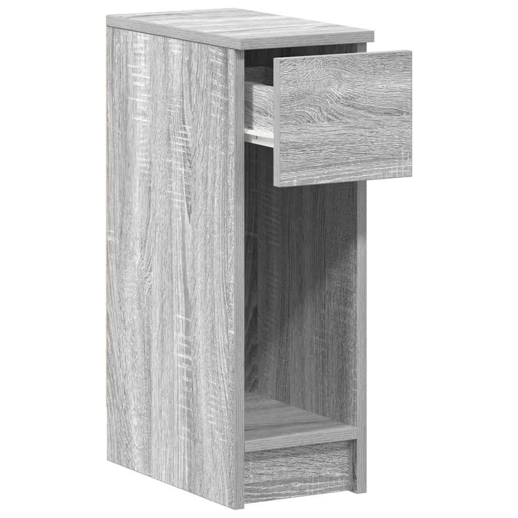 Comodino con cassetto-Tavolino da notte Grigio Sonoma 20x36x60 cm