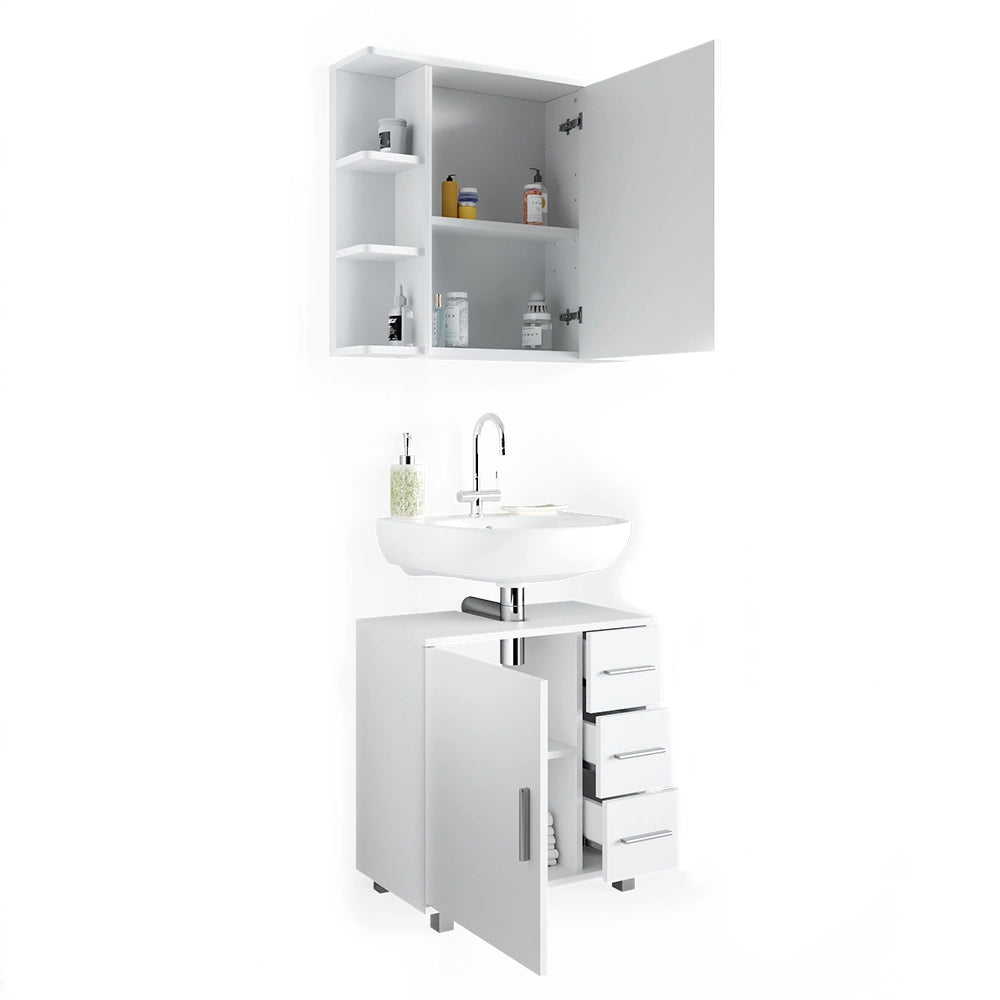 Vicco Set mobili bagno Bianco 2 parti