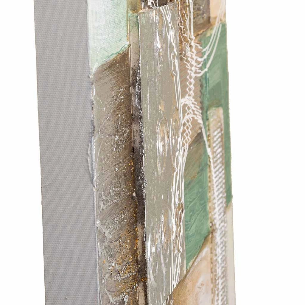 Quadro dipinto a mano con rilievo multicolore 60x60x3h cm