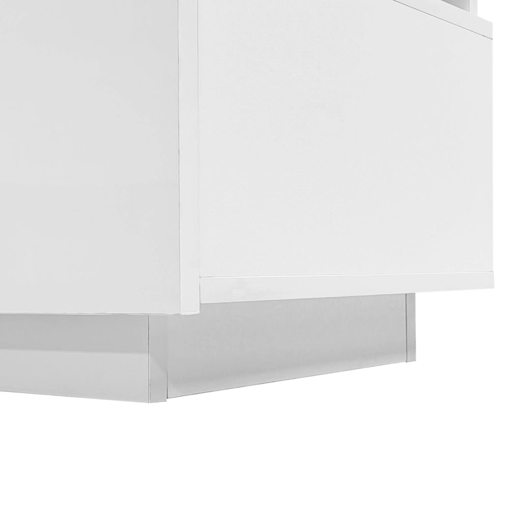Mobile TV bianco 160x39x42 cm con LED 16 colori e 3 cassetti