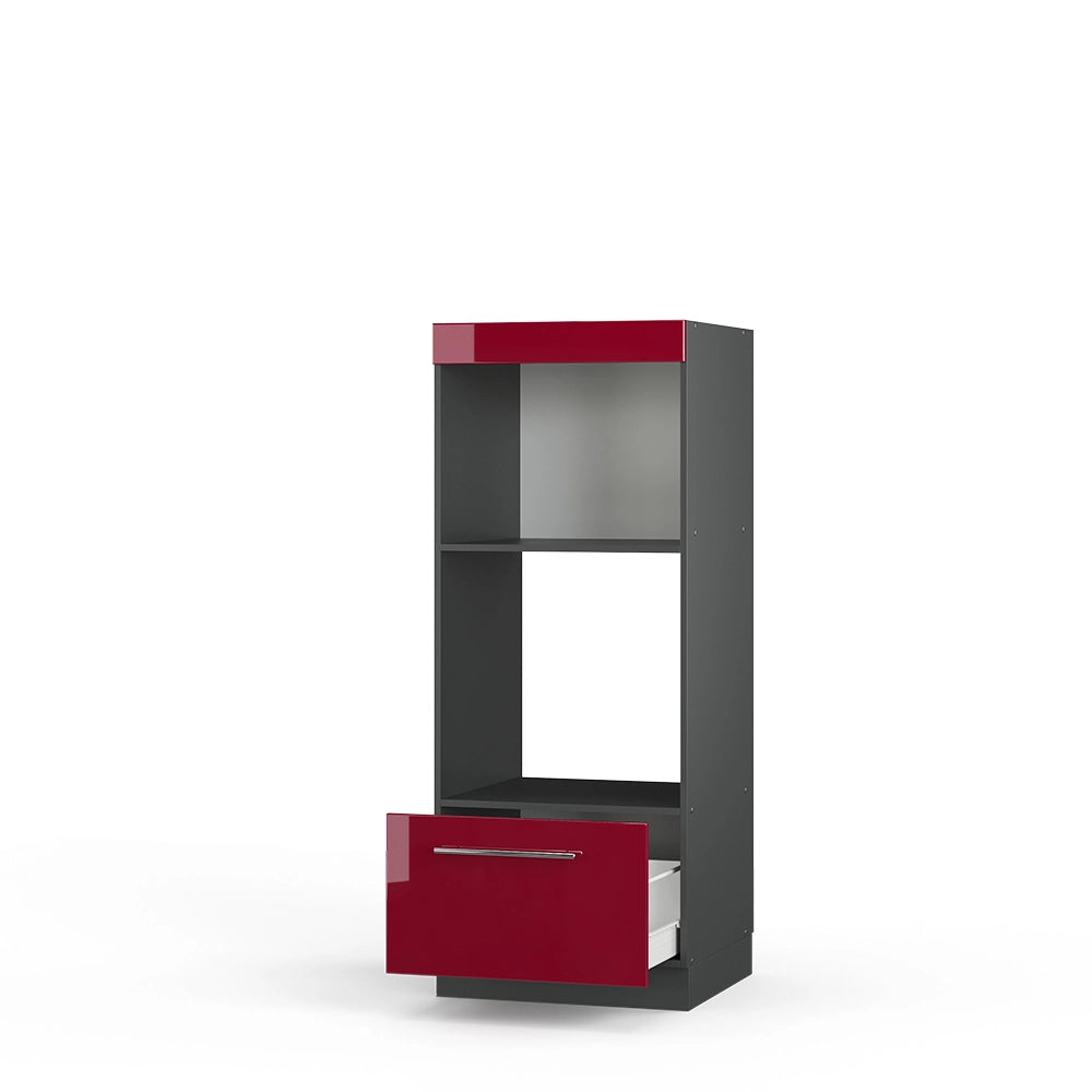 Vicco Set mobili bagno Rosso bordeaux lucido 60 cm aperto