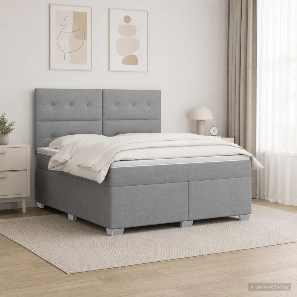 Letto box spring con materasso Grigio Chiaro 180 x 200 cm 3454929
