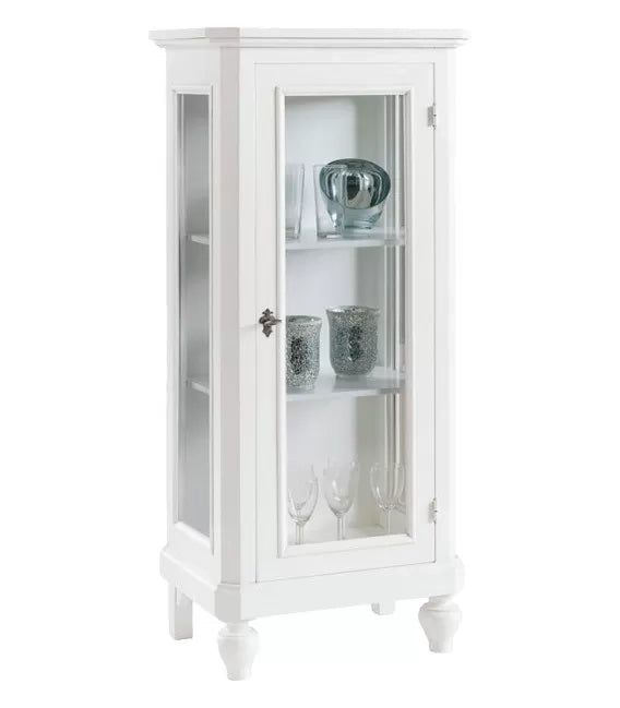 Vetrinetta classica legno 1 porta bianco  60x40x130 (1448) - Mobili 2G