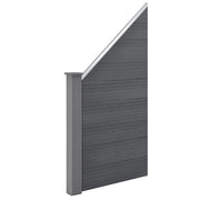 Recinzione in WPC Segovia per Giardino Elemento Terminale Inclinato Alto 180 cm Lungo 96 cm Grigio NEU.HOLZ