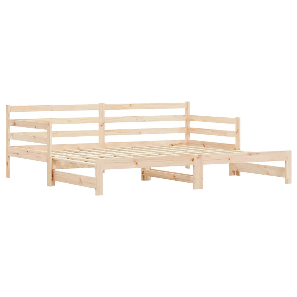 Divano Letto con Letto Estraibile 90x200cm Legno Massello Pino 836147