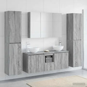 Set di mobili per il bagno 6 pcs Sonoma grigio 3407220