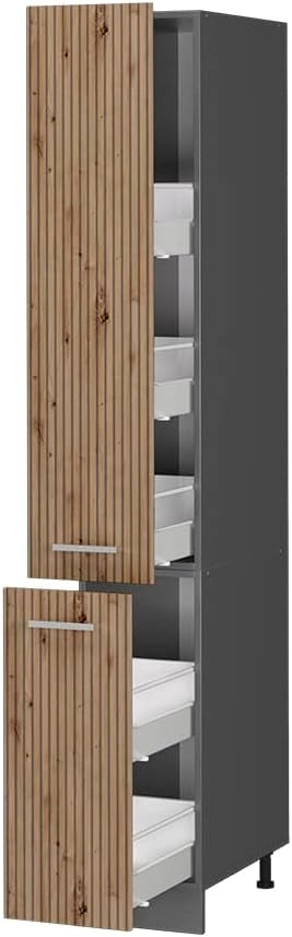Armadio da farmacia R-Line, Rovere artigianale, 30 cm, per la libera combinazione all'interno di sistemi cucina modulari