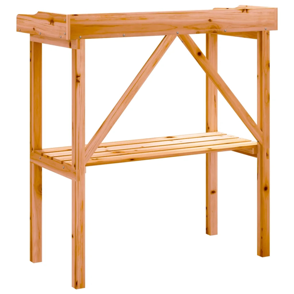 Tavolo Piante con Ripiano Marrone 78x38x,82,5cm Massello Abete CFW4337211