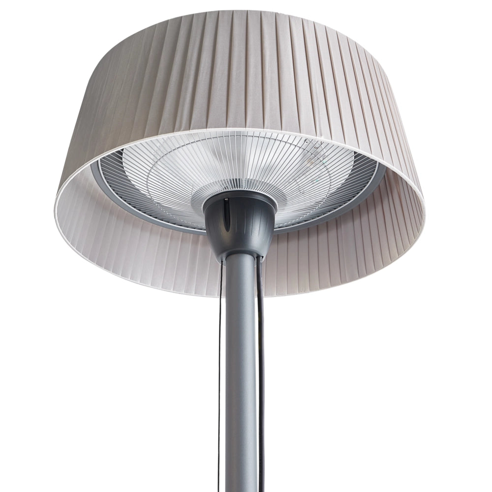 Riscaldatore elettrico per patio in acciaio grigio da 1500 W, indipendente, accessori da giardino