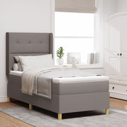 Letto a Piatto con Materasso e LED Tortora 100x200 cm Tessuto