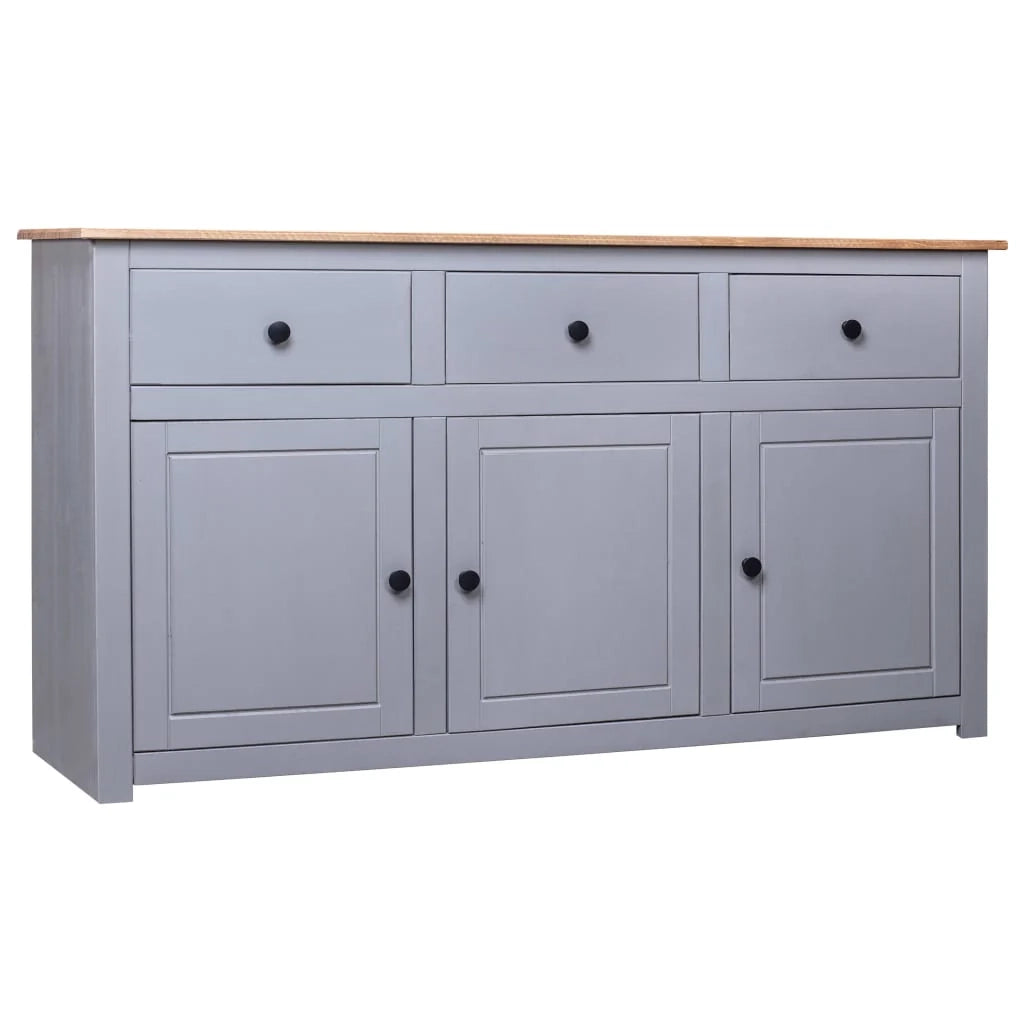 Buffet credenza cassettiera armadio mobile contenitore organizer per cucina soggiorno salotto 135 x 40 x 80 cm Pino massiccio assortimento grigio Panama 02_0031782