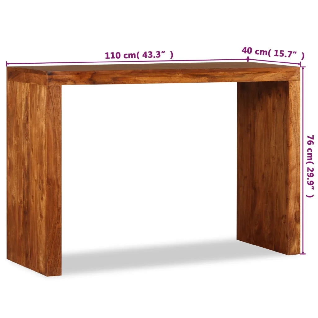 Tavolo Consolle in Legno Massello Finitura Ambra 110x40x76 cm 244671