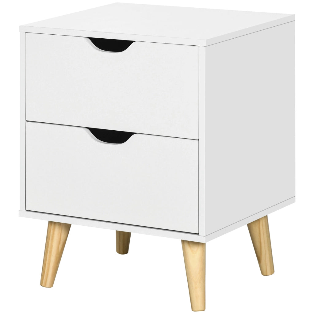 Comodino ¨C zephmum ¨C 2 cassetti, bianco, 40x35x50.5 cm