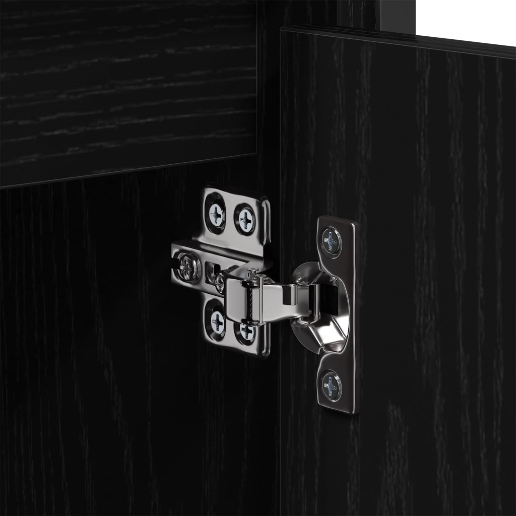 Mobile per Lavabo da Bagno Rovere Nero 60x35x60 cm Legno Ingegnerizzato