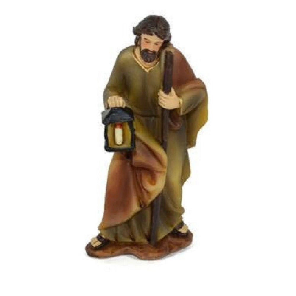 Trade Shop - Statuina San Giuseppe 12cm Per Presepe In Resina Decoro Natale Natalizi Natività -