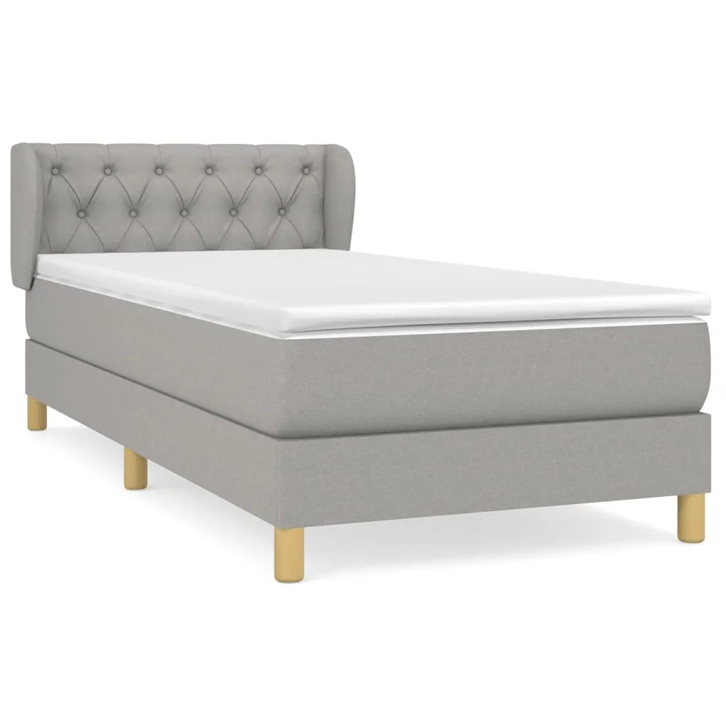 Giroletto a Molle con Materasso-Struttura Letto Grigio Chiaro 80x200 cm Tessuto 354417