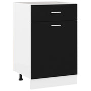 Mobile contenitore da cucina dal design semplice con cassetti 50 x 46 x 81 cm realizzato in legno composito nero 02_0047660