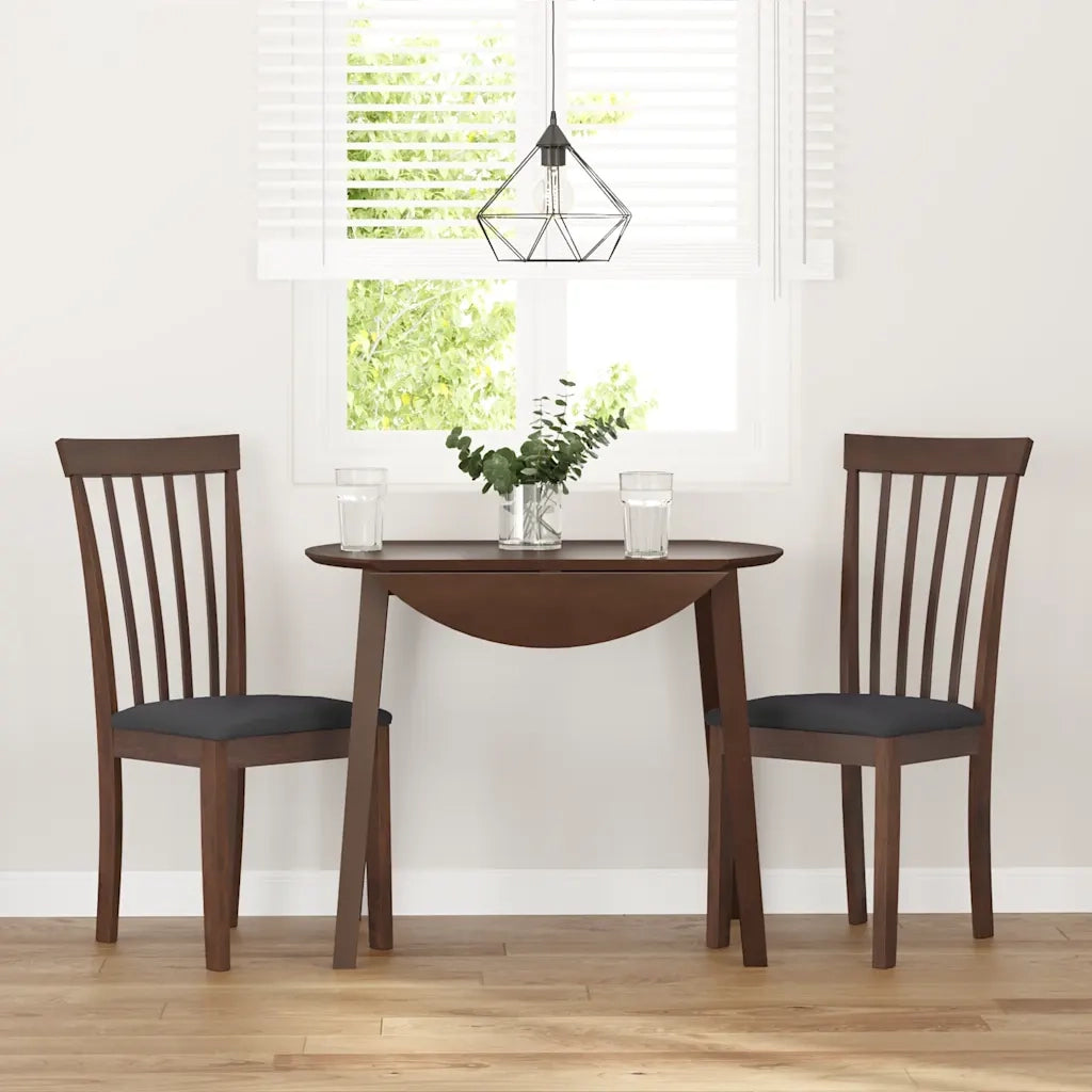 Sedie da Pranzo con Cuscini 2pz Marrone Legno Massello di Hevea 4102388