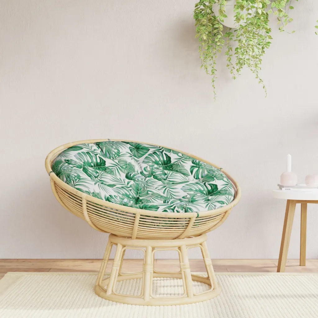 Cuscino Rotondo Motivo a Foglie Ã˜ 100x11 cm in Tessuto Oxfordcod mxl 71647