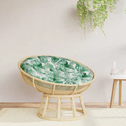 Cuscino Rotondo Motivo a Foglie Ã˜ 100x11 cm in Tessuto Oxfordcod mxl 71647