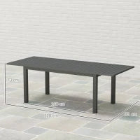 Tavolo da Giardino Allungabile da 160-220 cm per 6-8 Persone Rettangolare in Alluminio, Grigio