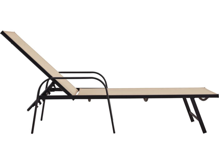 Set di 2 lettini prendisole in metallo "Farniente" - Beige