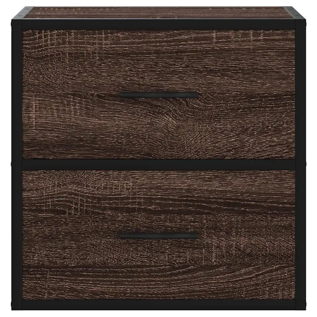 Comodini a Muro 2 pz Rovere Marrone 40x31x39,5 cm