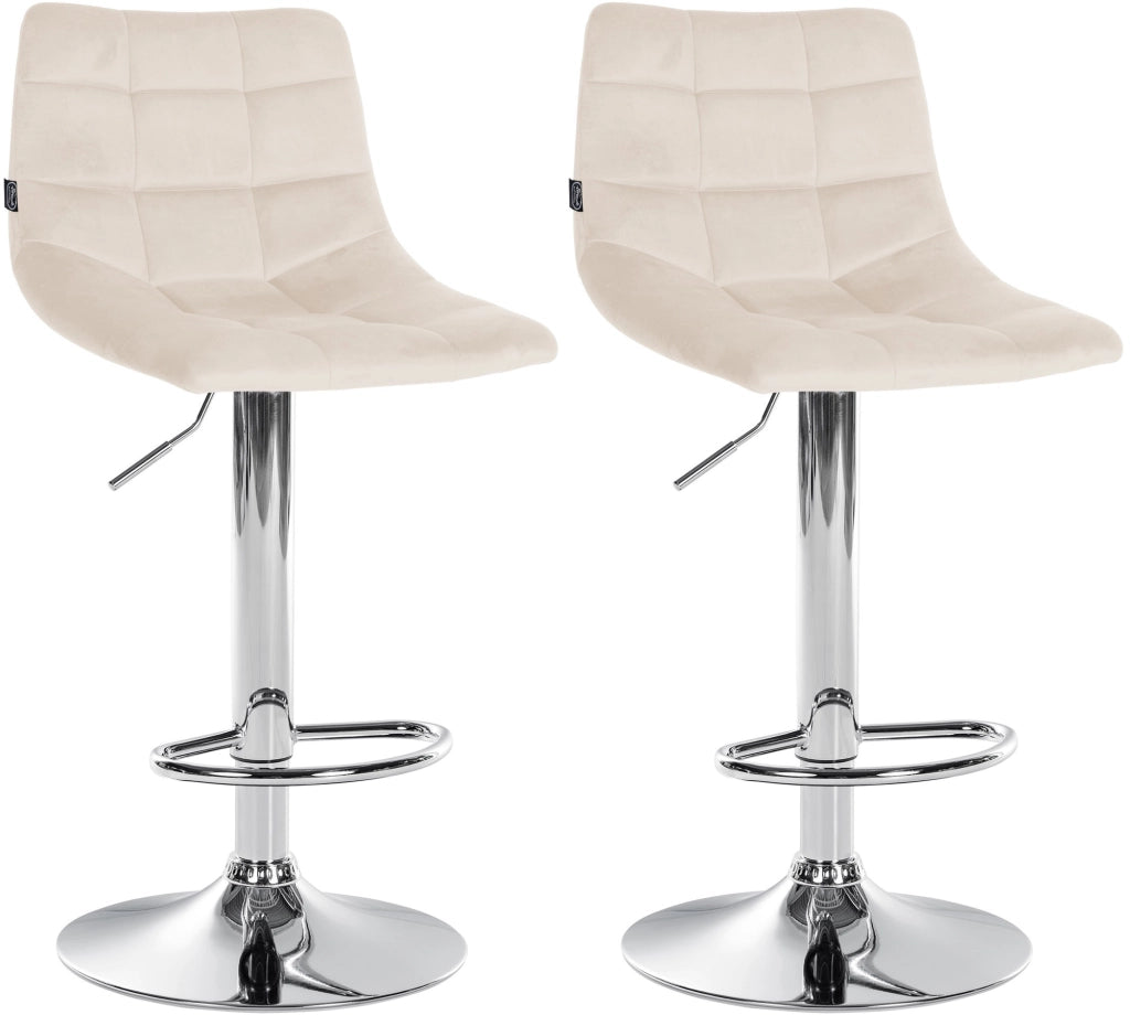 2er Set Barhocker Jerry Samt chrom