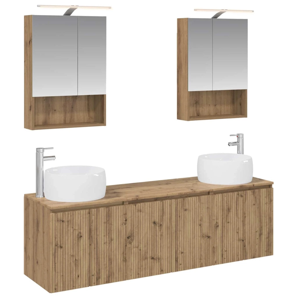 Set di Armadi da Bagno 5 pcs Rovere Artigianale 3406526