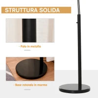 Lampada da Terra 3 Luci e Braccia Flessibili Base in Marmo Altezza 205cm