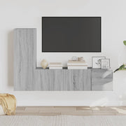 Set Mobili Porta TV 3 pz Grigio Sonoma in Legno Multistrato 3120225