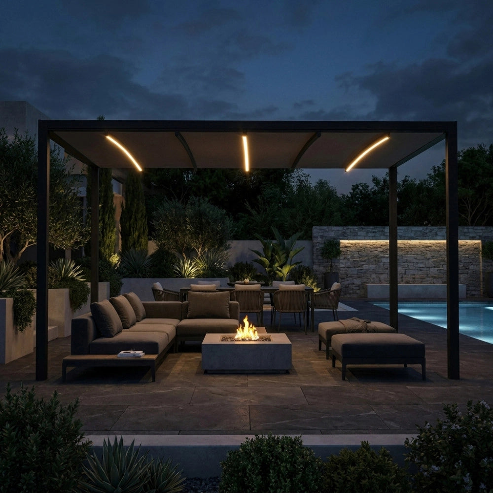 PERGOLA RETRATTILE MOTORIZZATA 3 X 4 CON LED