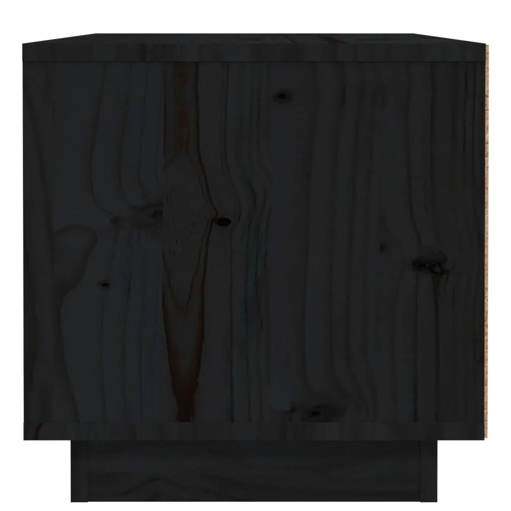 Comodini 2 pz-Set di 2 Tavolino da notte Neri 40x34x35 cm in Legno Massello di Pino