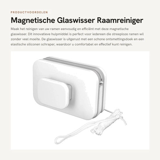 Pulitore a Vetro Magnetico - Regolabile a Doppio Senso - Manubrio Ergonomico - Disegno Anticlik - Spazzola in Silicio - Per Pulizia Esterna