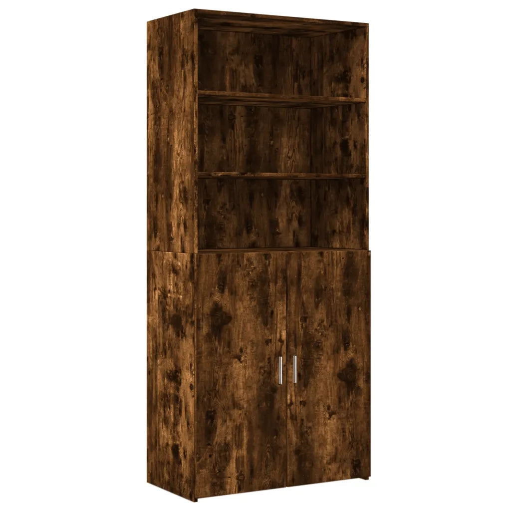 Credenza Rovere Fumo 80x42,5x185 cm in Legno Multistrato 3281382