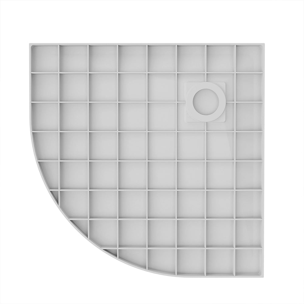 Piatto doccia 80x80 cm semicircolare colore bianco effetto pietra | Samos