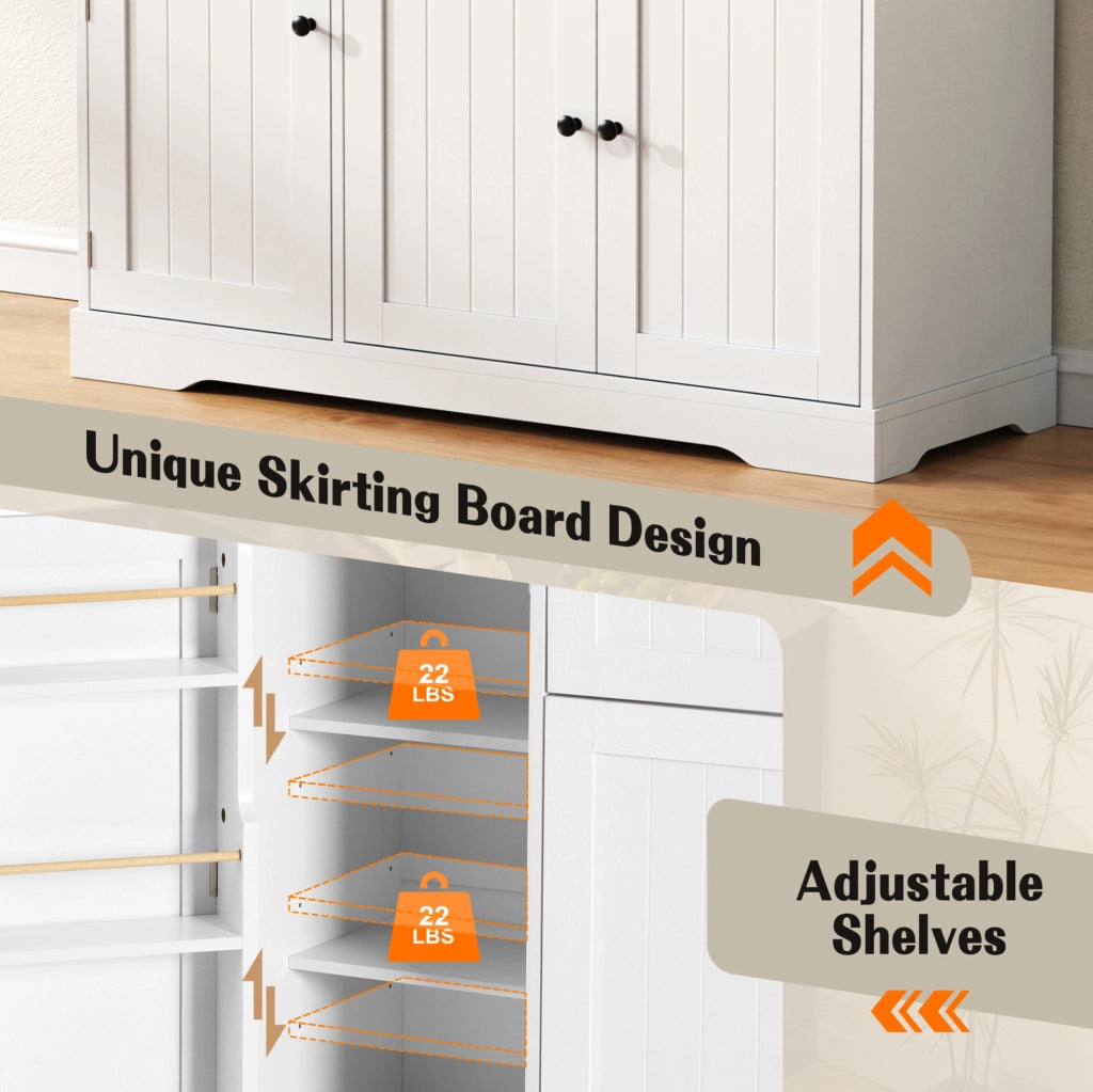 Credenza moderna con 3 porte e 1 cassetto; MDF bianco