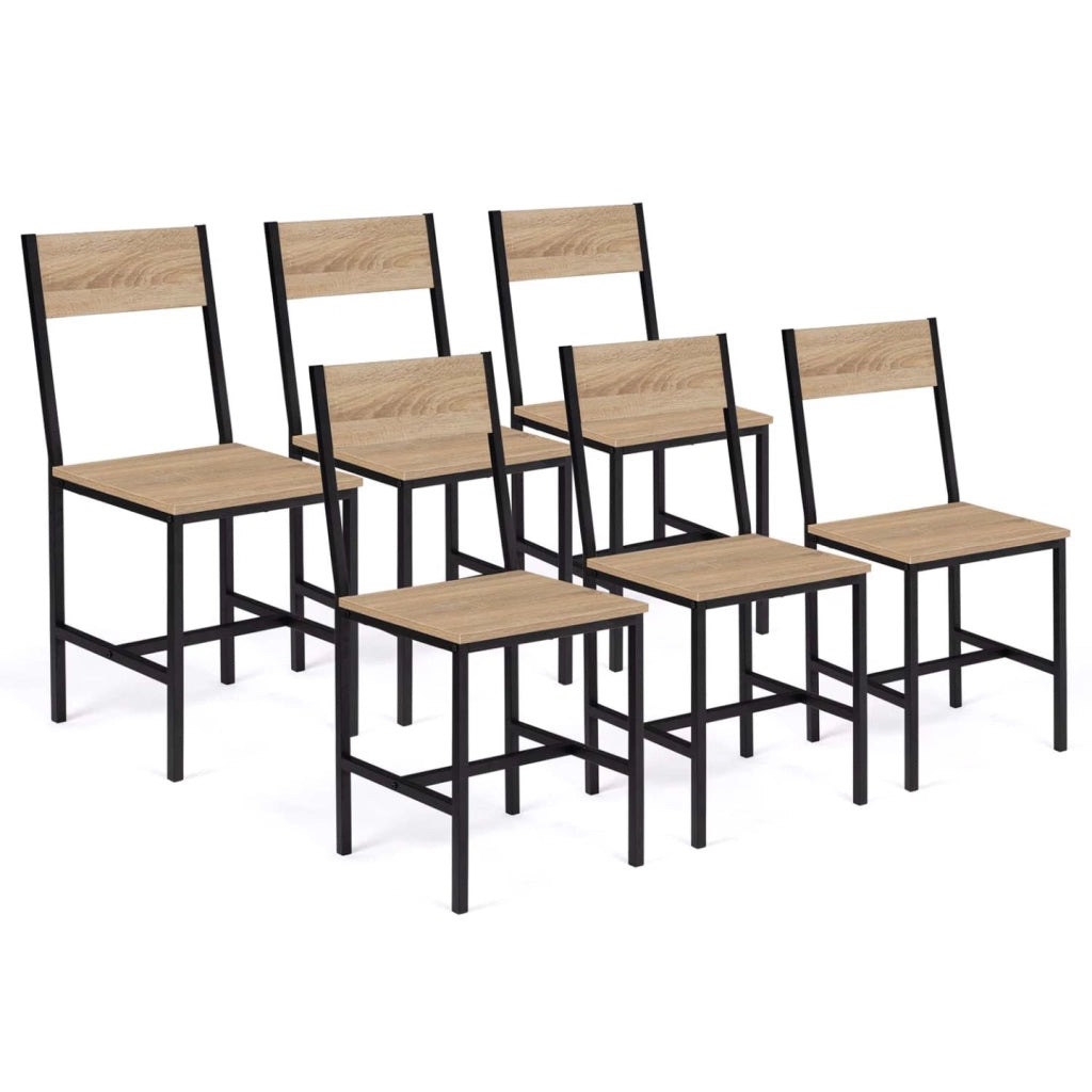 IDMarket - Set di 6 sedie da cucina di design industriale DETROIT