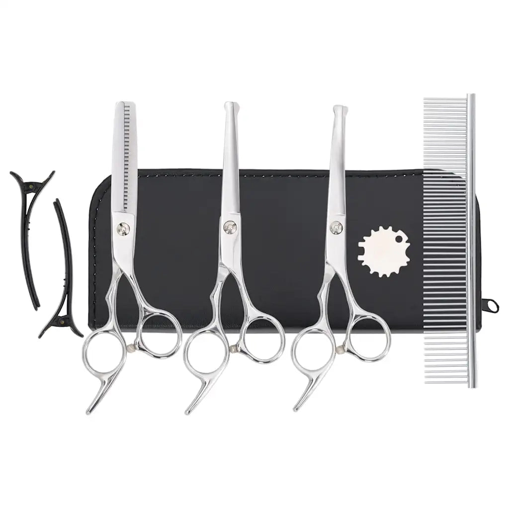 Set Forbici da Toelettatura Cani 7 pz in Acciaio Inossidabile