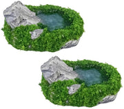 Decorazione Zen per Giardino in Miniatura - Standbeeld Bonsai con Contenitore in Vetro - Materiale Hars - Design Duraturo