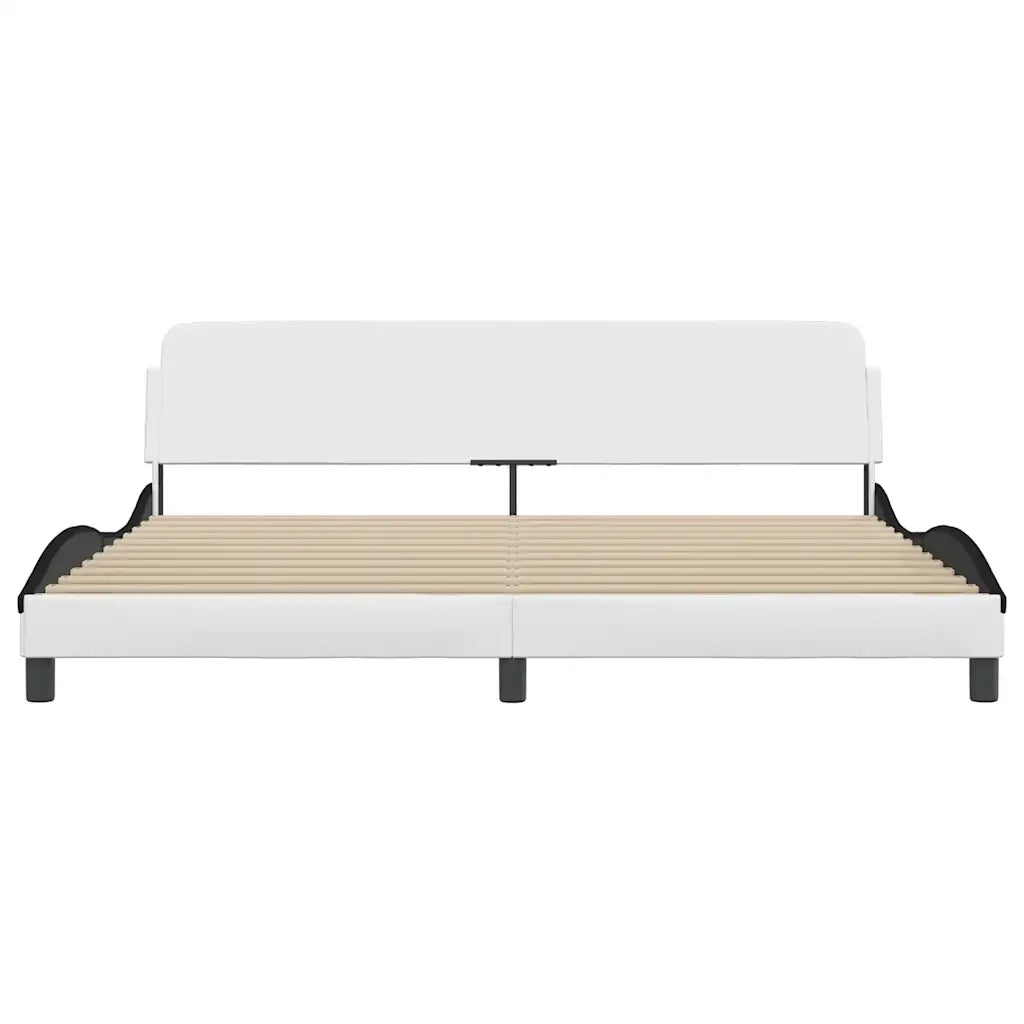 Giroletto con Testiera Bianco e Nero 200x200 cm in Similpelle