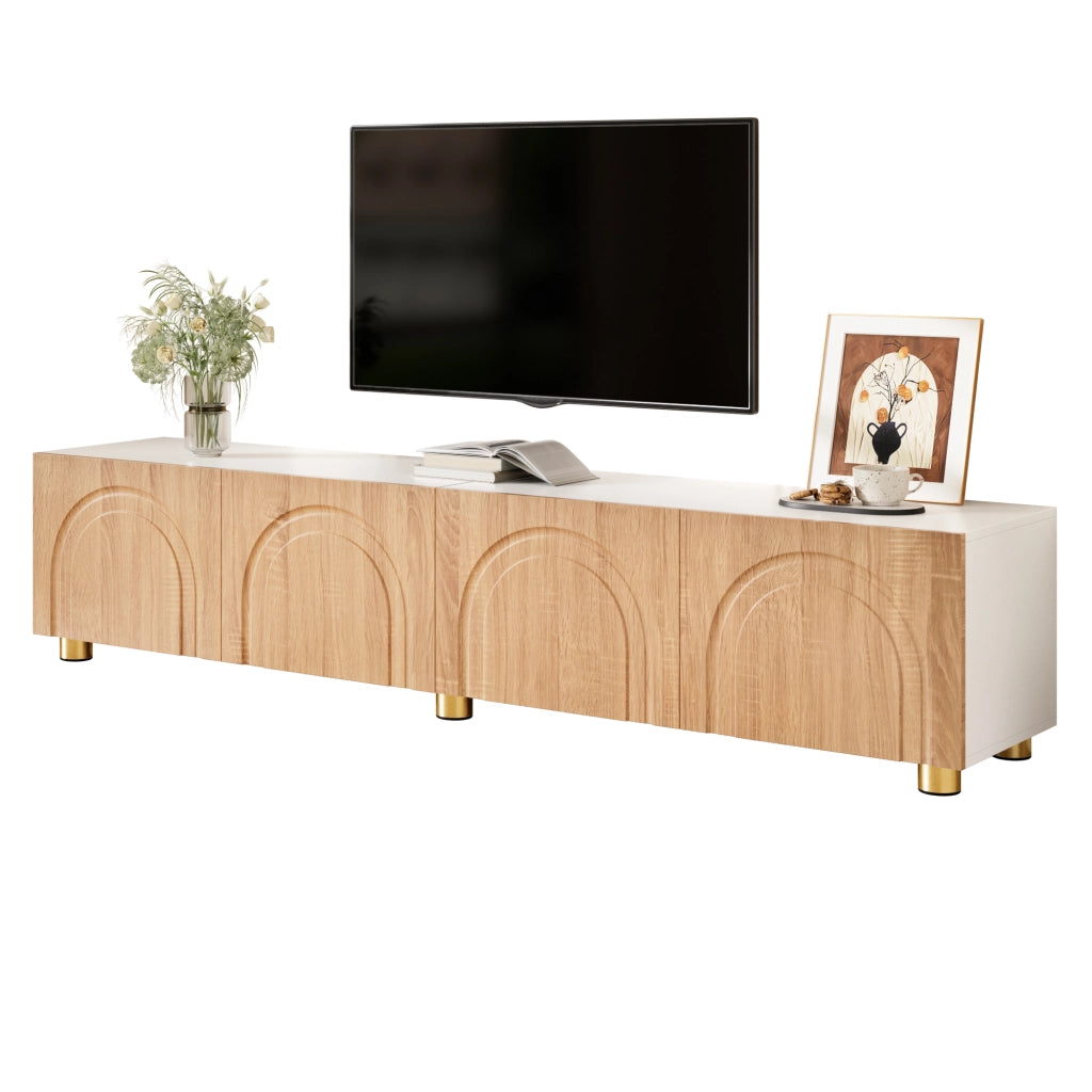 Mobile TV con 4 ante e vani; per soggiorno; in MDF e pannello truciolare; 180×35×40 cm
