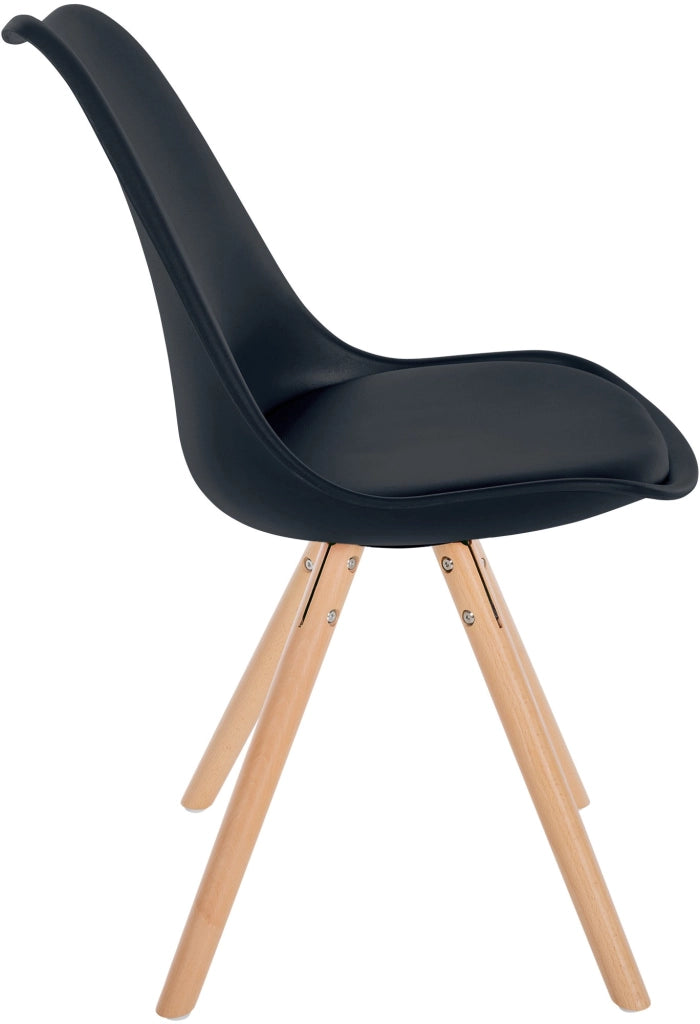 Sedia Sofia in plastica nero,natura (rotondo)