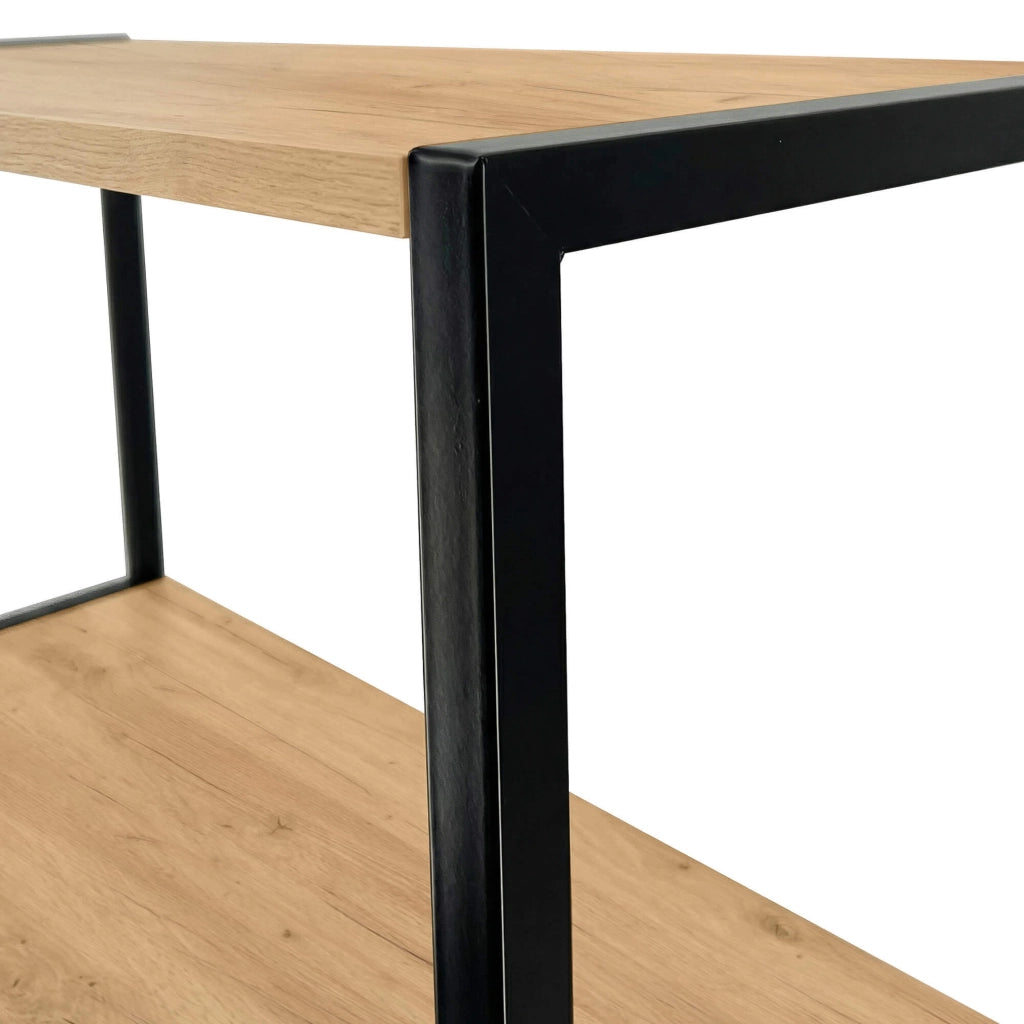Scaffale stile industriale con ripiani in legno 40 cm Nera, Quercia Craft 40x32x192 cm