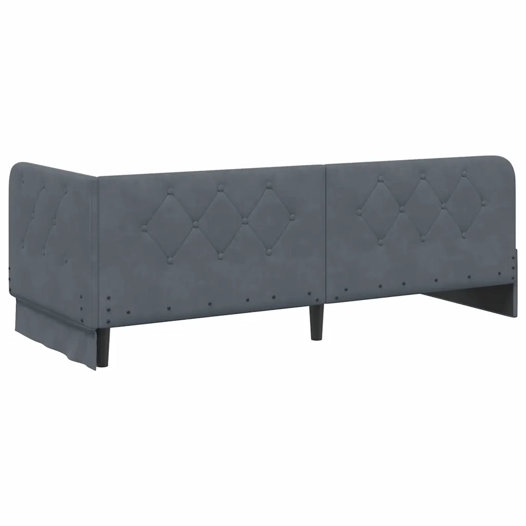 Cornice del letto ad angolo Grigio scuro 80 x 200 cm Velluto 3394063