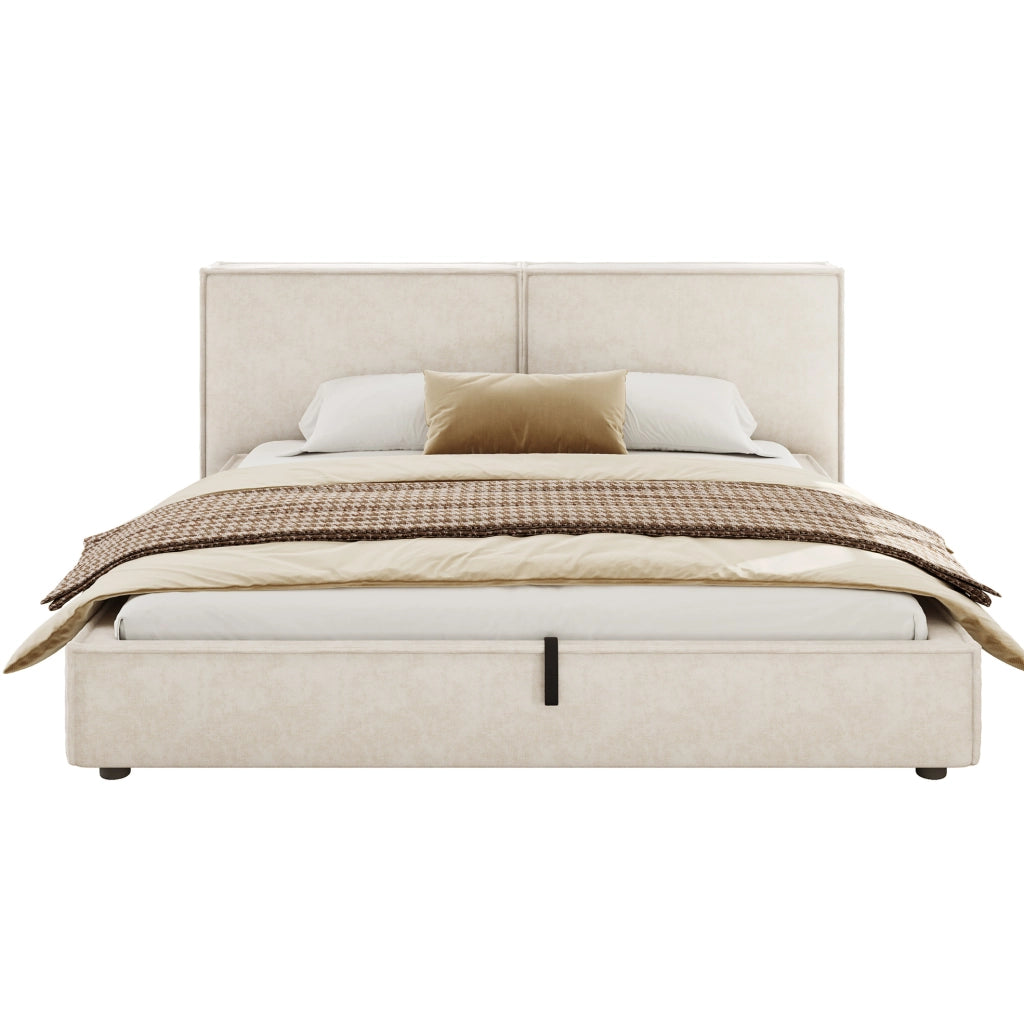 Letto matrimoniale imbottito 180x200 cm con vano contenitore idraulico