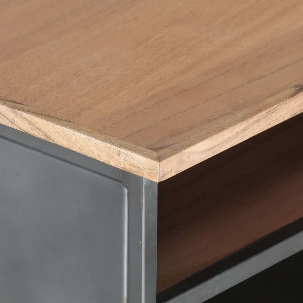 Tavolino da Salotto-Tavolino da soggiorno Grigio 90x50x35 cm in Massello di Acacia