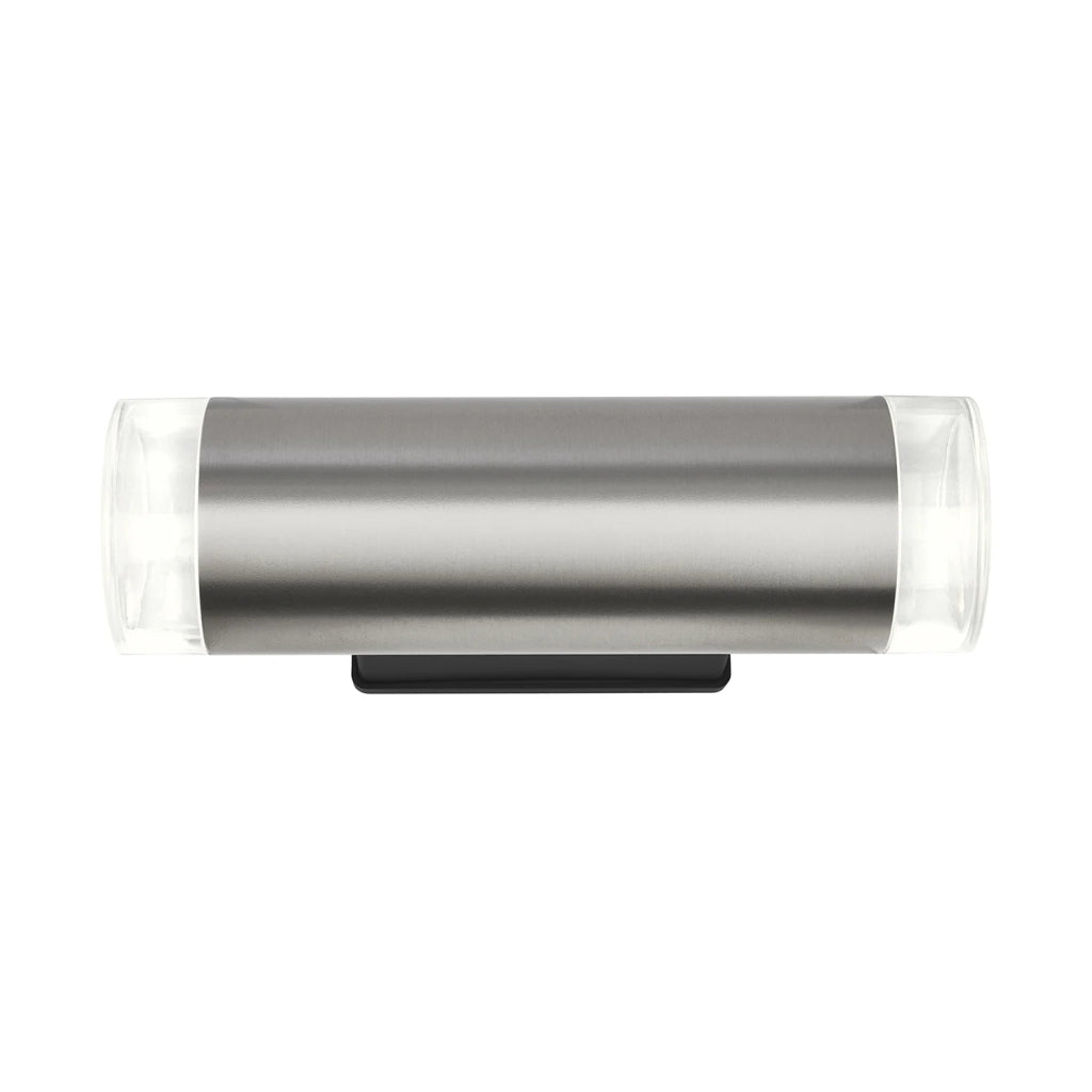 Applique Esterno Moderno Upner Metallo Argento 2 Luci Gu10