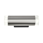 Applique Esterno Moderno Upner Metallo Argento 2 Luci Gu10