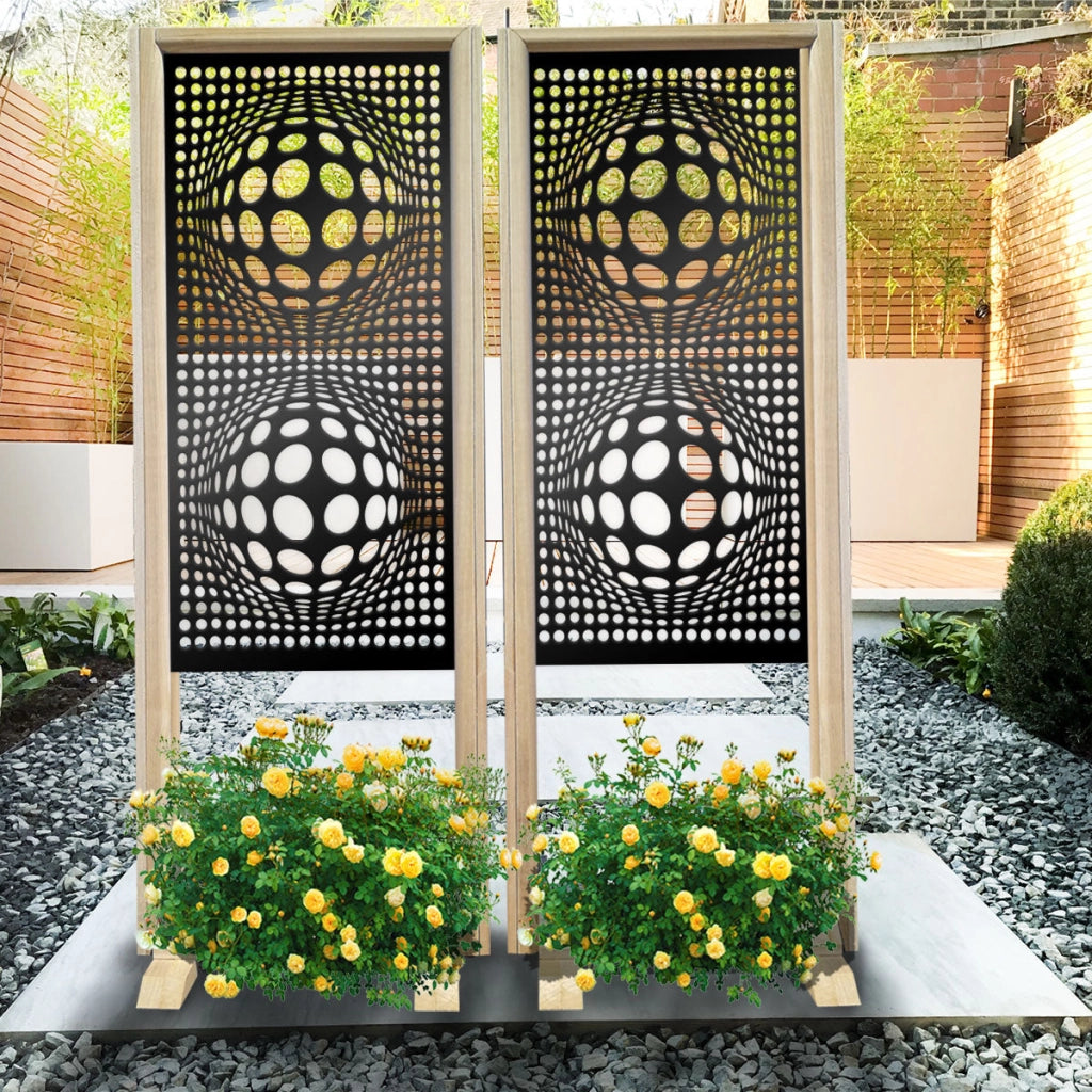 BALLS - Separè - Paravento modulabile - 70x190cm - in Legno e PVC Colore: nero